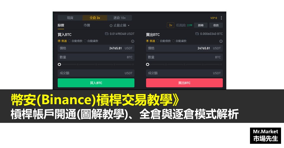 幣安(Binance)槓桿交易教學