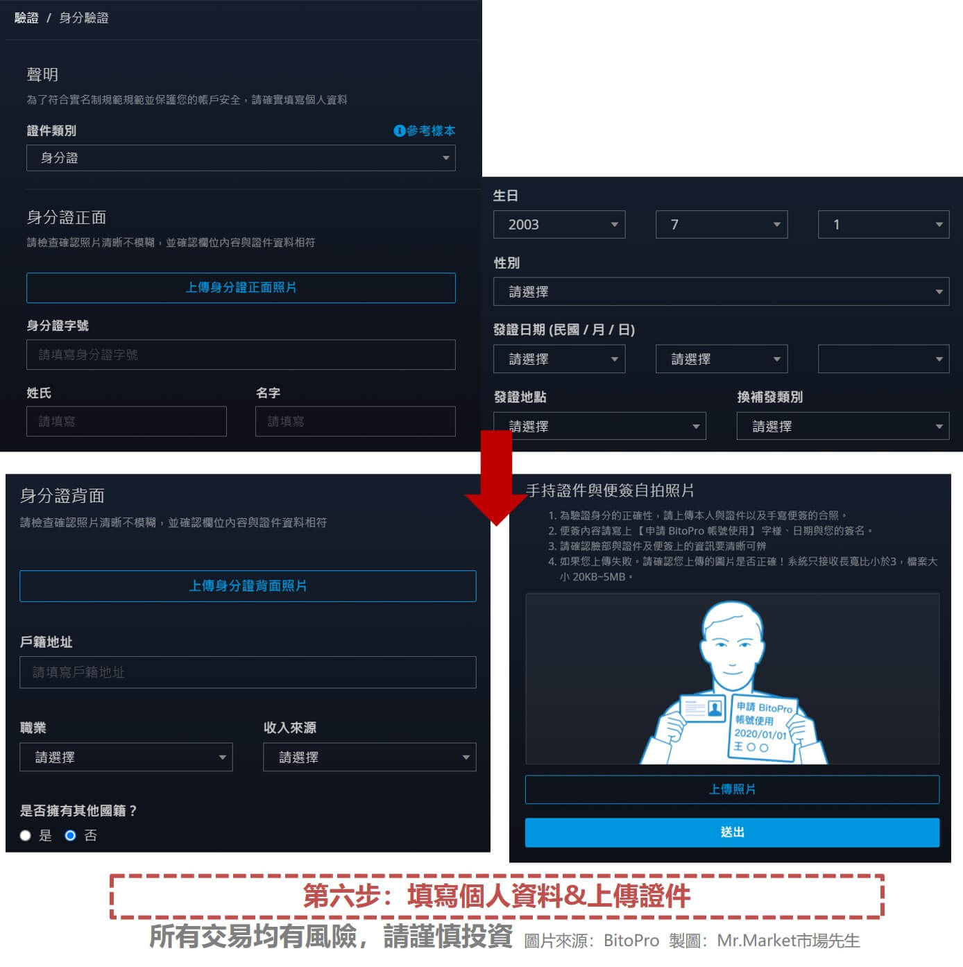 第六步：填寫個人資料&上傳證件