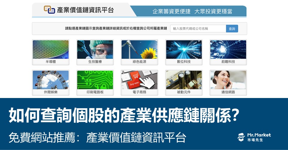 如何查詢個股的產業供應鏈關係？免費網站：產業價值鏈資訊平台