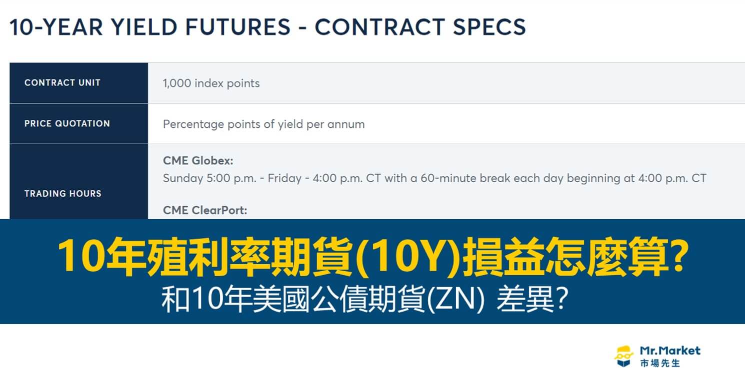 10年殖利率期貨(10Y)的損益怎麼計算？和10年美國公債期貨 有什麼差異？